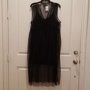 TopShop 2-piece dress with sheer overlay